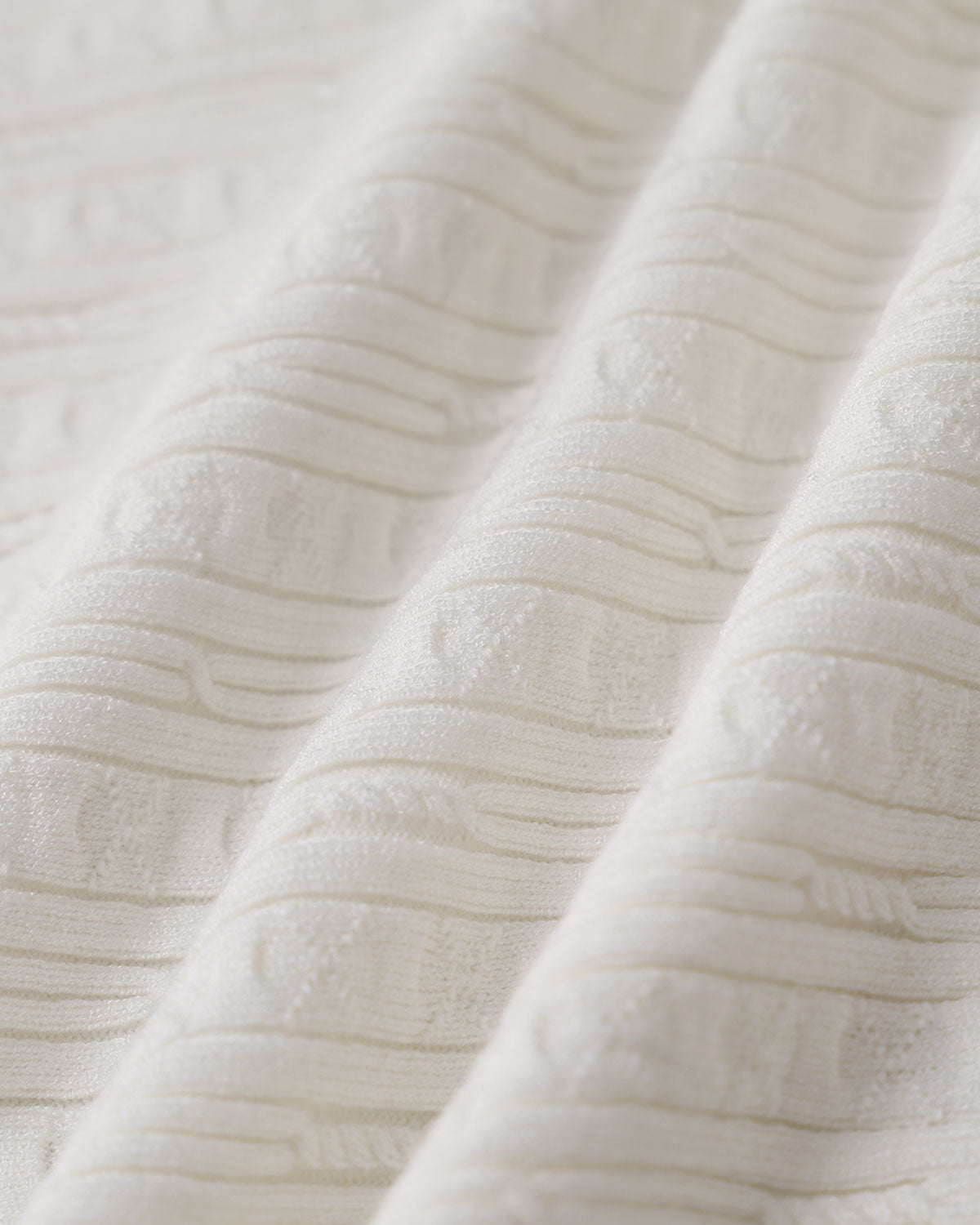 White Crochet Bodycon Sweater Dress - Threadford