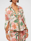 Unique Flower Print Slit Blouses - Threadford