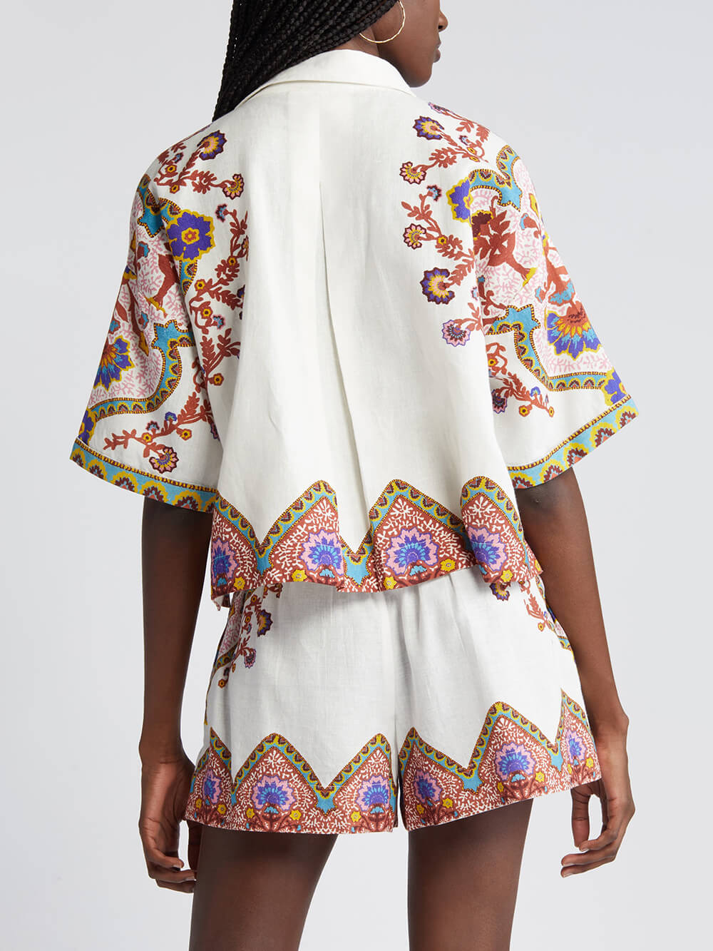 Ethnic Floral Print Shirt And Shorts Suit - Threadford
