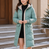 Cozylle | Hooded Quilted Puffer Coat with Contrast Details