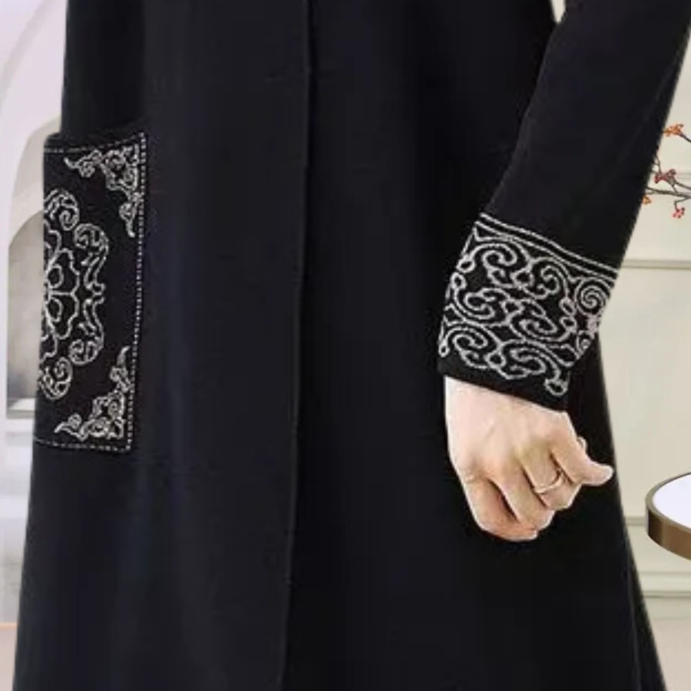 Vanya | Women's Midi Dress with Decorative Cuff & Collar Details