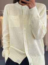 Cora | Classic Knit Cardigan with Chest Pockets
