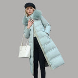 Qadira | Long Puffer Coat with Fur-Trimmed Hood