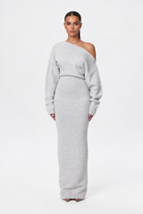 Rowan | Elegant Off-Shoulder Knit Maxi Dress