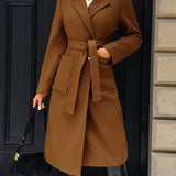 Natalie | Women's Tailored Belted Long Coat