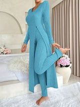 Bella | Casual Knit Dress with Side Slit and Leggings Set
