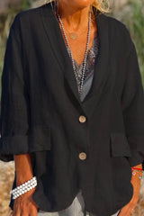 Kendra | Lightweight Linen Blazer with Button Closure