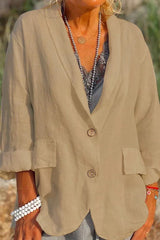 Kendra | Lightweight Linen Blazer with Button Closure
