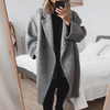 Mila | Women's Long Overcoat with Wide Lapel and Double Buttons