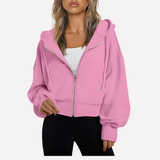 Madison | Women's Cropped Zip-Up Hoodie with Oversized Fit