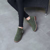 Olive | Women's Suede Ankle Boots with Block Heel