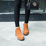 Olive | Women's Suede Ankle Boots with Block Heel