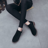 Olive | Women's Suede Ankle Boots with Block Heel