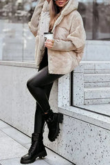 Olivia | Elegant Hooded Jacket with Plush Panel Design