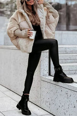 Olivia | Elegant Hooded Jacket with Plush Panel Design