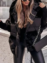 Olivia | Elegant Hooded Jacket with Plush Panel Design