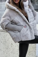 Olivia | Elegant Hooded Jacket with Plush Panel Design