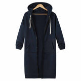 Hadley | Casual Longline Hooded Cardigan with Zip Closure