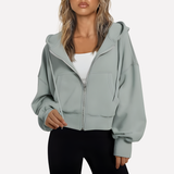 Madison | Women's Cropped Zip-Up Hoodie with Oversized Fit