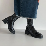 Aria | Women’s Black Ankle Boots with Chunky Block Heel