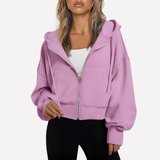 Madison | Women's Cropped Zip-Up Hoodie with Oversized Fit