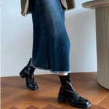 Aria | Women’s Black Ankle Boots with Chunky Block Heel