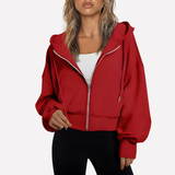 Madison | Women's Cropped Zip-Up Hoodie with Oversized Fit