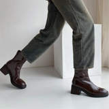 Aria | Women’s Black Ankle Boots with Chunky Block Heel