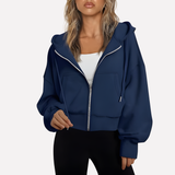 Madison | Women's Cropped Zip-Up Hoodie with Oversized Fit
