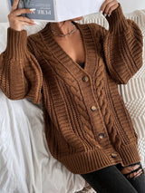 Hazel | Oversized Chunky Cable-Knit Cardigan