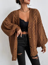 Hazel | Oversized Chunky Cable-Knit Cardigan