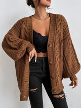 Hazel | Oversized Chunky Cable-Knit Cardigan