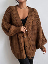 Hazel | Oversized Chunky Cable-Knit Cardigan