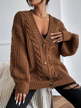 Hazel | Oversized Chunky Cable-Knit Cardigan