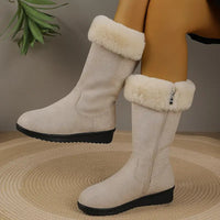 Elara | Women's Winter Boots with Plush Fur Trim & Easy Side Zipper