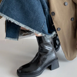 Aria | Women’s Black Ankle Boots with Chunky Block Heel