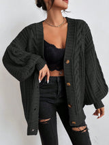 Hazel | Oversized Chunky Cable-Knit Cardigan