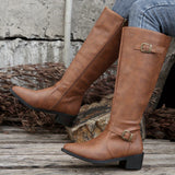 Barbara | Classic Knee High Heeled Black Boots