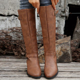 Barbara | Classic Knee High Heeled Black Boots