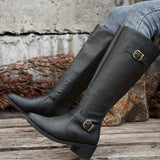 Barbara | Classic Knee High Heeled Black Boots