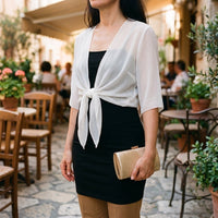 Eleanor | Sheer Tie-Front Cardigan for Women