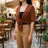 Eleanor | Sheer Tie-Front Cardigan for Women