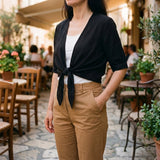 Eleanor | Sheer Tie-Front Cardigan for Women