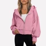 Madison | Women's Cropped Zip-Up Hoodie with Oversized Fit