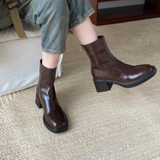 Aria | Women’s Black Ankle Boots with Chunky Block Heel