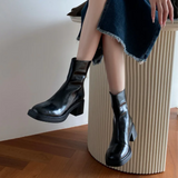 Aria | Women’s Black Ankle Boots with Chunky Block Heel