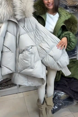 Vivienne | Women's Hooded Jacket with Plush Trim & Cinched Waist