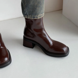 Aria | Women’s Black Ankle Boots with Chunky Block Heel