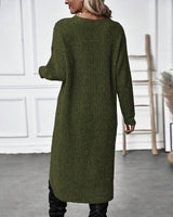 Elowen | Women's Sweater Dress with Asymmetric Wrap Front