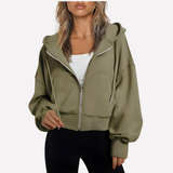 Madison | Women's Cropped Zip-Up Hoodie with Oversized Fit
